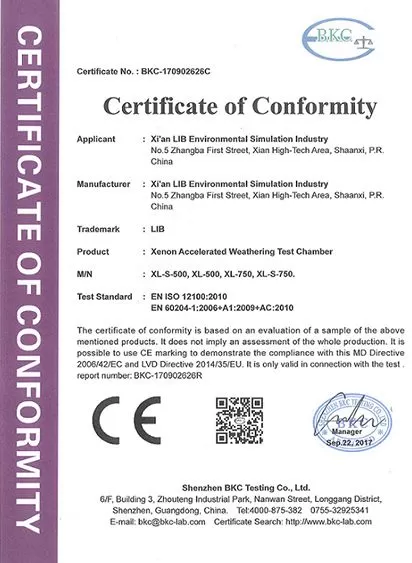 Xenon Accelerated Weathering Test Chamber CE